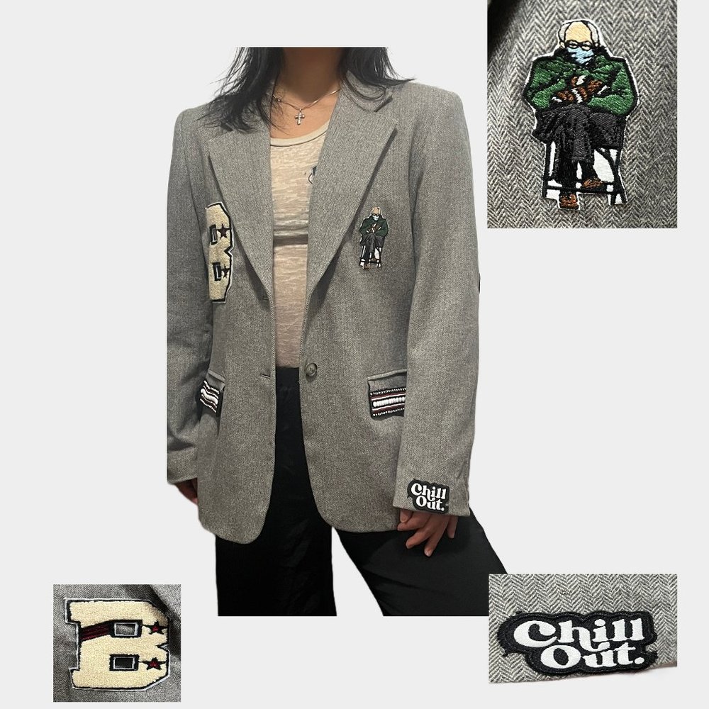 Vintage Pendelton Wool Blazer with Handstitched Patches